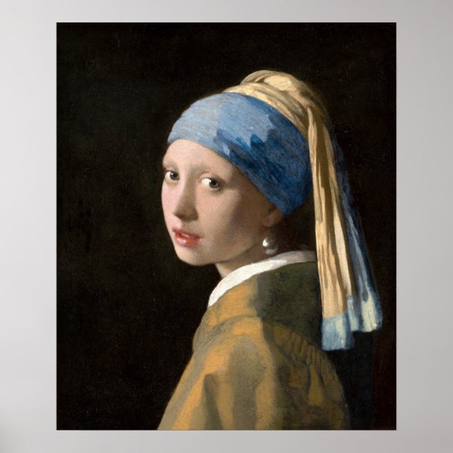 Póster Muchacha con un pendiente de perla | Johannes Verm (Frente)