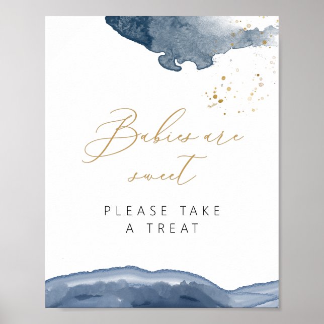 Póster Muchacho Baby Shower Favor Rótulo, Los Bebés Son T (Frente)