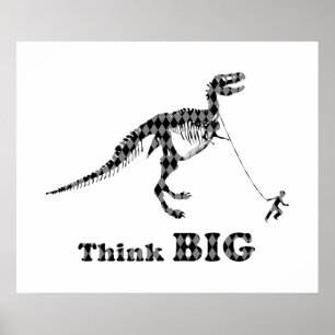 Póster Muchacho caminando Un Tirano Rex ~ Piensa Grande