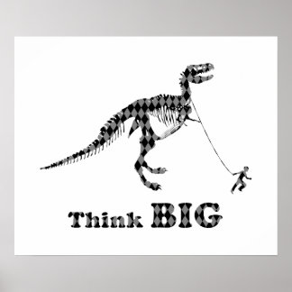 Póster Muchacho caminando Un Tirano Rex ~ Piensa Grande