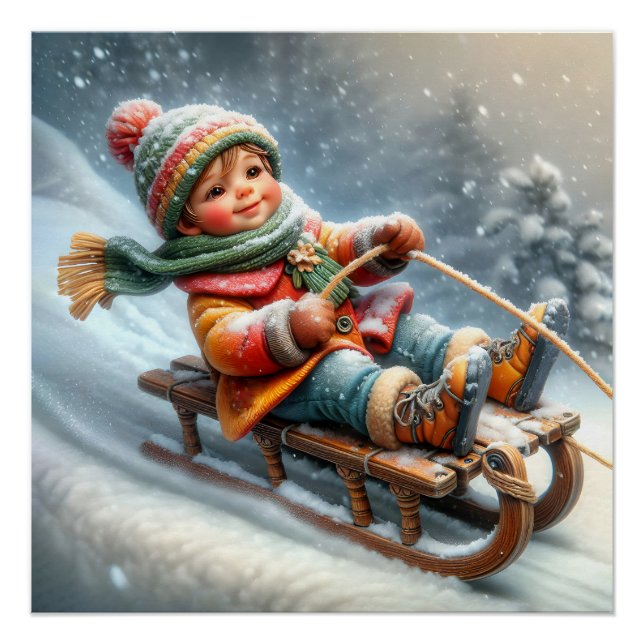 Póster Muchacho huyendo por una colina (Anverso)