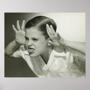 Póster Muchacho que hace la cara