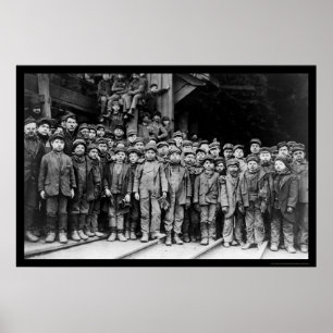 Póster Muchachos trabajadores de la Pennsylvania Coal Com
