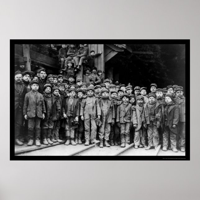Póster Muchachos trabajadores de la Pennsylvania Coal Com (Frente)