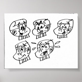 Póster Muchas Caras De Estrecho Reloj