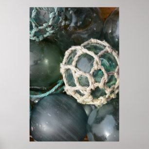 Póster Muchas carrozas de pesca de vidrio, Alaska