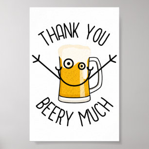Póster Muchas Gracias Cervecero - Cara Tonta