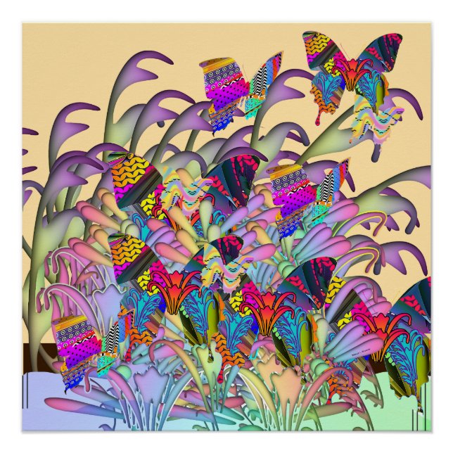 Póster Muchas mariposas  (Anverso)
