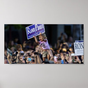Póster Muchedumbre de la niña de Ron Paul memorable
