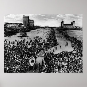 Póster Muchedumbres en Atlantic City, belleza Pagent de