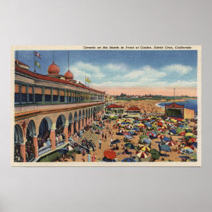 Póster Muchedumbres en la playa delante del casino
