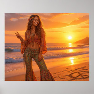 Póster Mucho Amor Paz + Felicidad Para Todos Grande