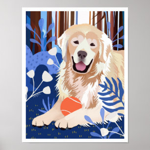 Póster MUCHO ES VERDAD Golden Retriever art print