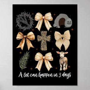 Póster Mucho Puede Pasar En 3 Días Coquette Bow Easter Wo