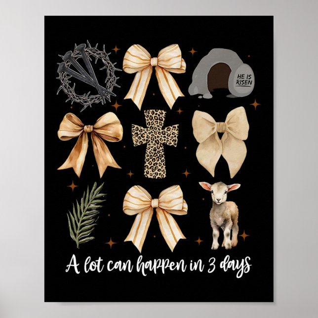Póster Mucho Puede Pasar En 3 Días Coquette Bow Easter Wo (Frente)