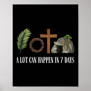 Póster Mucho puede pasar en 7 días feliz Día de Pascua Cr
