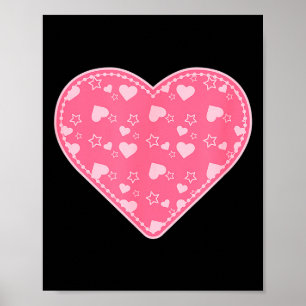 Póster Muchos Corazones Y Estrellas Día De San Valentín