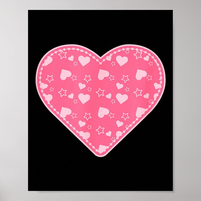 Póster Muchos Corazones Y Estrellas Día De San Valentín  (Frente)