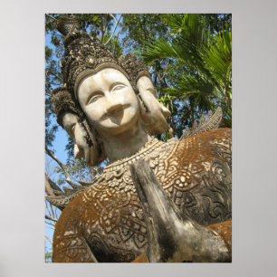 Póster Muchos Rostros Wai ... Nong Khai, Isaan, Tailandia