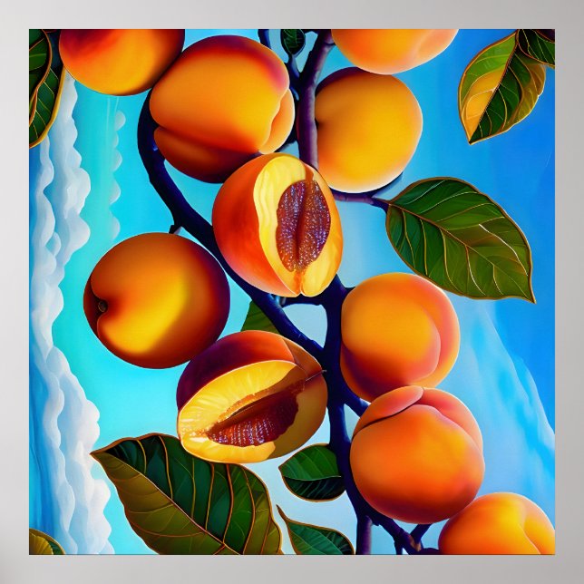 Póster Muchos sólo pintan frutas de albaricoque (Frente)