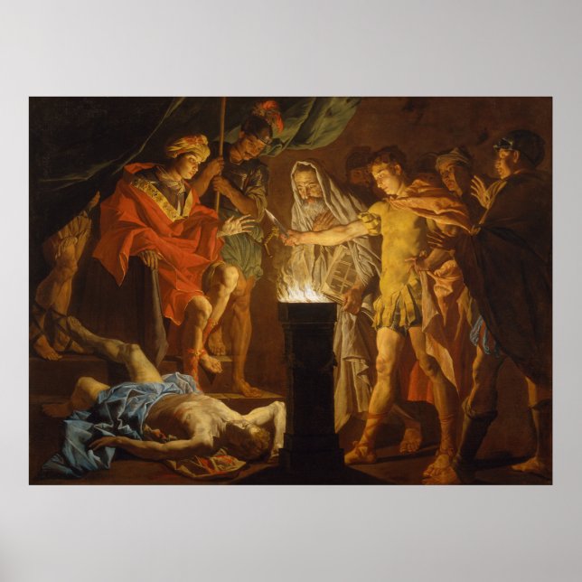 Póster "Mucio Escaevola en presencia de Lars Porsenna" (Frente)