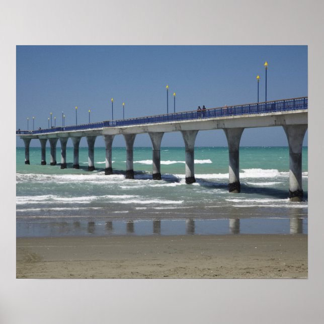 Póster Muelle de New Brighton, Christchurch (Frente)