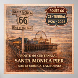 Póster Muelle de Santa Mónica Centenario California