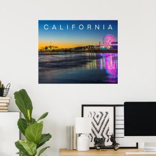 Póster Muelle de Santa Mónica   Los Ángeles, California
