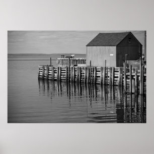 Póster Muelle del puerto de Pasillo (impresión de B&W)