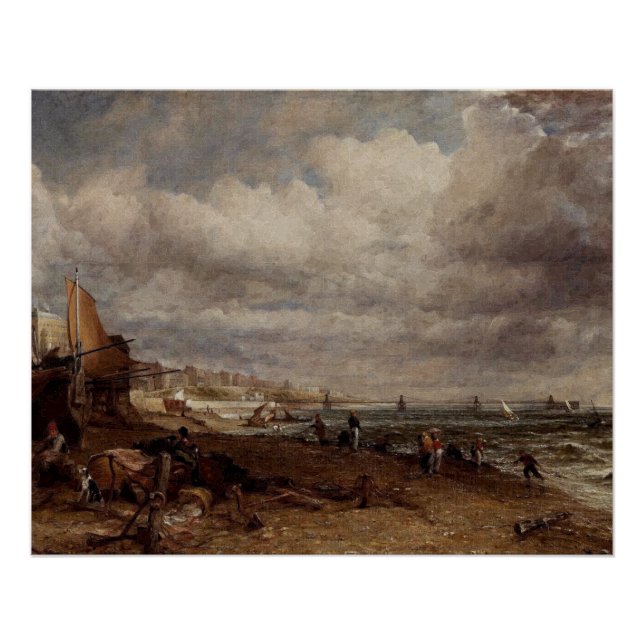 Póster Muelle en cadena en Brighton por John Constable (Anverso)