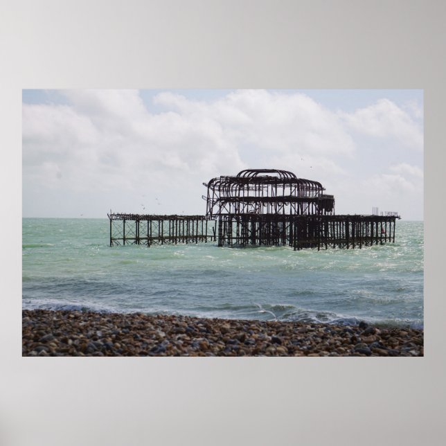 Póster Muelle Oeste de Brighton (Frente)