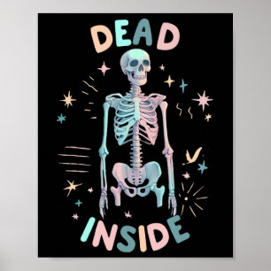 Póster Muertas dentro del Skeleton Casual Halloween Gráfi