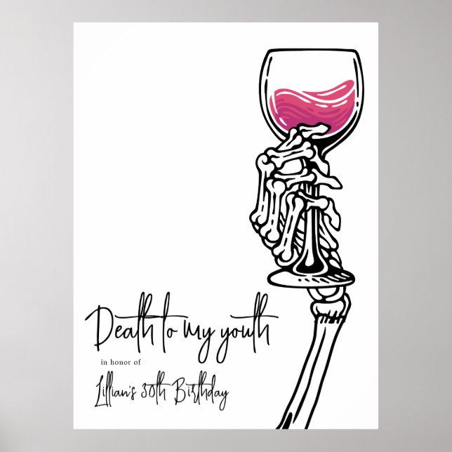 Póster Muerte a mi invitación de cumpleaños juvenil (Frente)