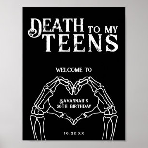Póster Muerte a mis Adolescentes Tendance Gótica Cumpleañ