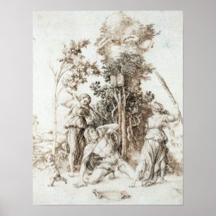 Póster Muerte de Orfeo - Albrecht Durer - c1497