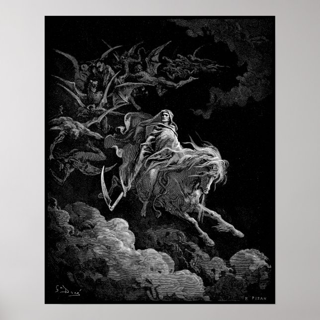 Póster Muerte en el caballo pálido Gustave Dore (Frente)