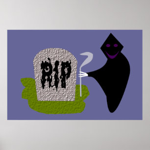 Póster Muerte en el Poster de Halloween en el cementerio