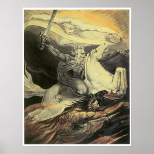 Póster Muerte en un caballo pálido William Blake