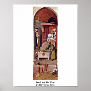 Póster Muerte y el Miser de Jheronimus Bosch