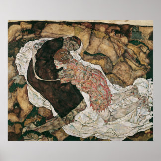 Póster Muerte y la doncella (Schiele 1915)