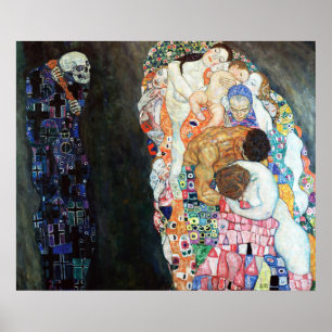 Póster Muerte y pintura de la vida de Gustav Klimt (1908)