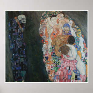 Póster Muerte y vida Gustav Klimt