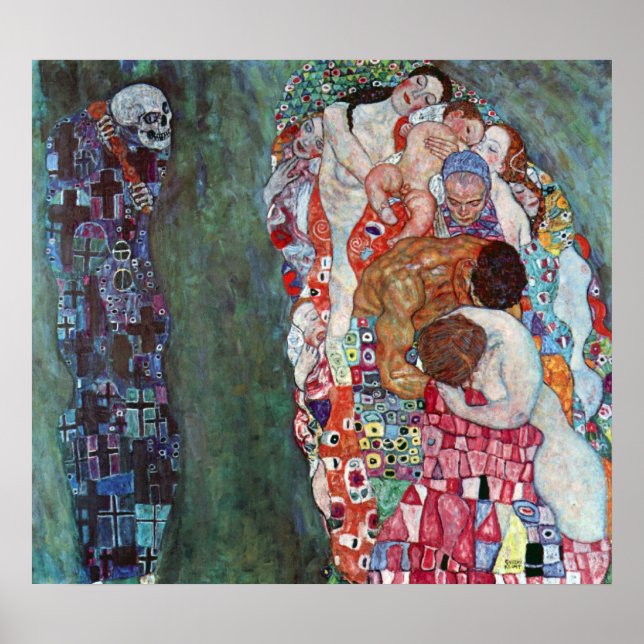 Póster Muerte y vida por Gustav Klimt (Frente)