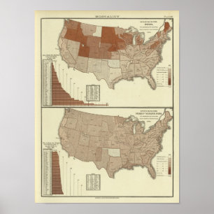 Póster Muertes, difteria, sistema digestivo