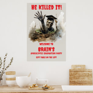 Póster Muerto-icado Mataste Está Graduación Zombie