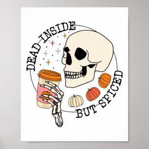 Póster Muertos Dentro Pero Calabaza De Bebé De Calavera C