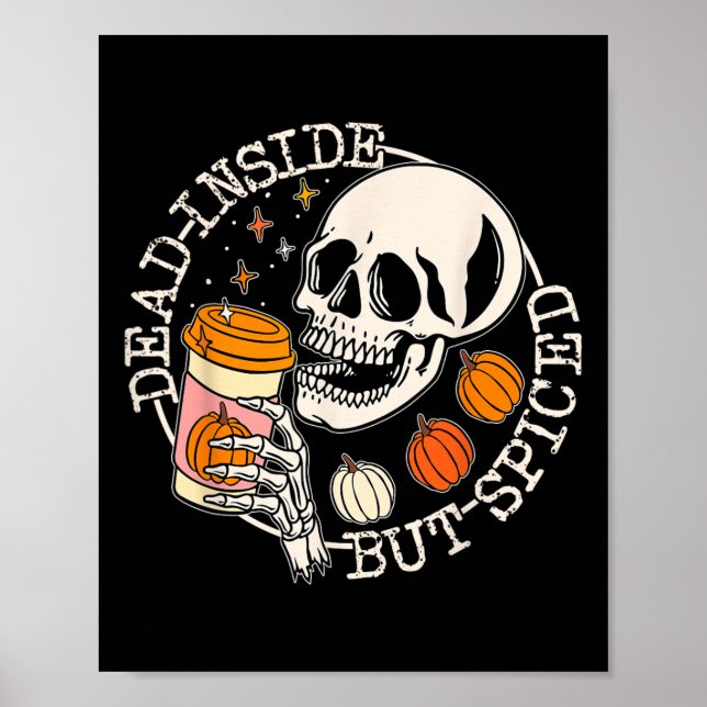 Póster Muertos Dentro Pero Calavera De Calabaza En Picadu (Frente)