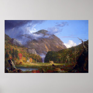 Póster Muesca del Mountans blanco por el col de Thomas