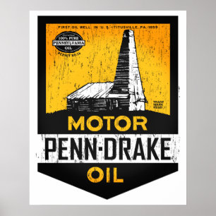 Póster Muestra apenada vintage del aceite de motor de