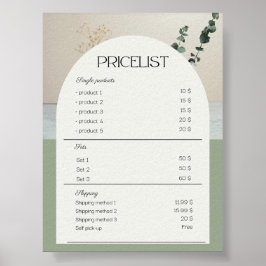 Póster Muestra de precios